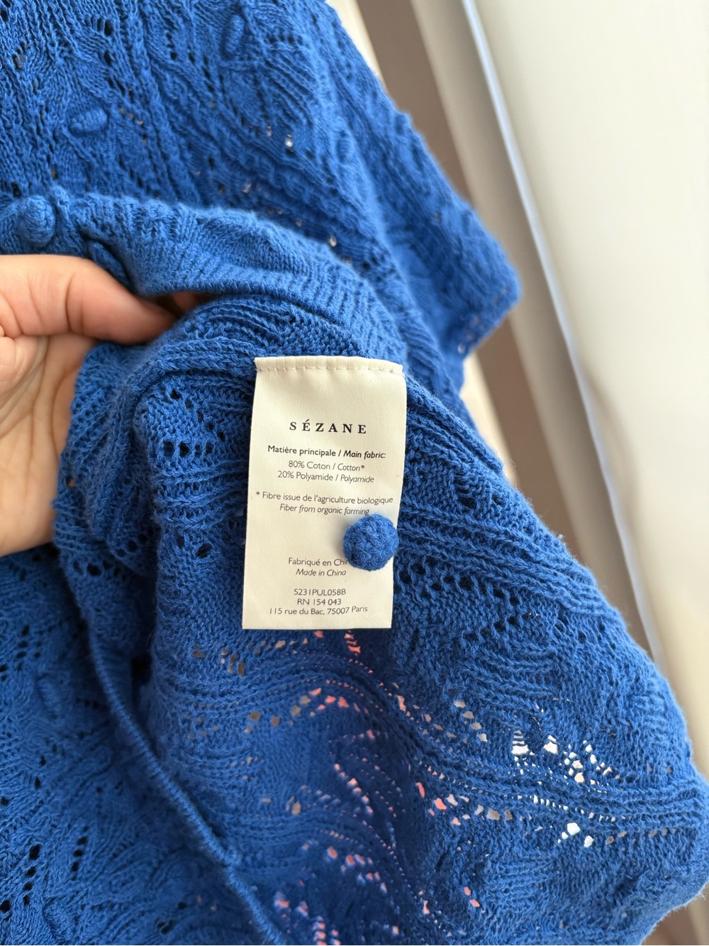 Sezane Electric Blue Cybele Jumper - Picture 6 of 7